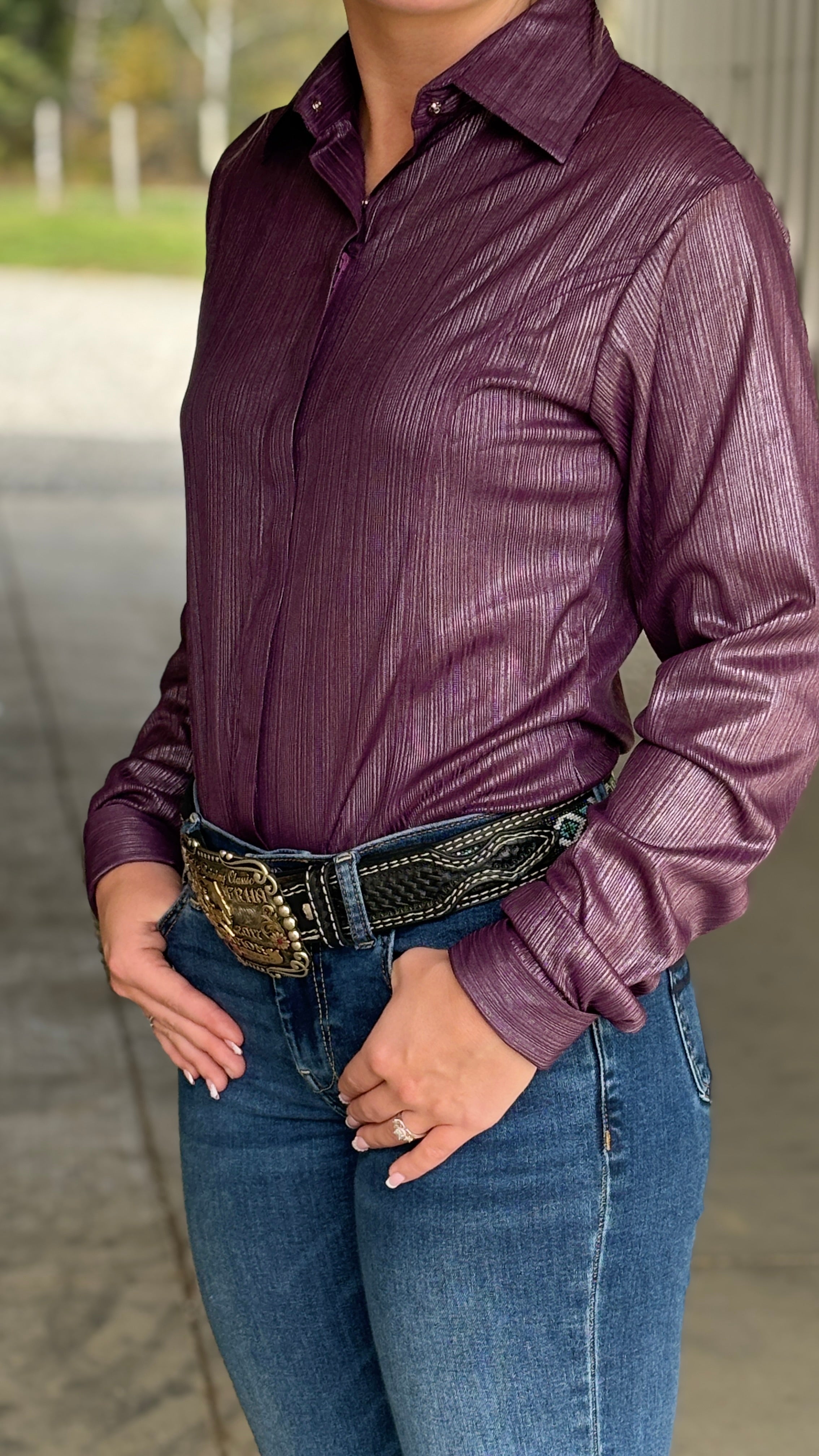 RHC Violet Concealed Zipper Show Shirt - Henderson's Western Store