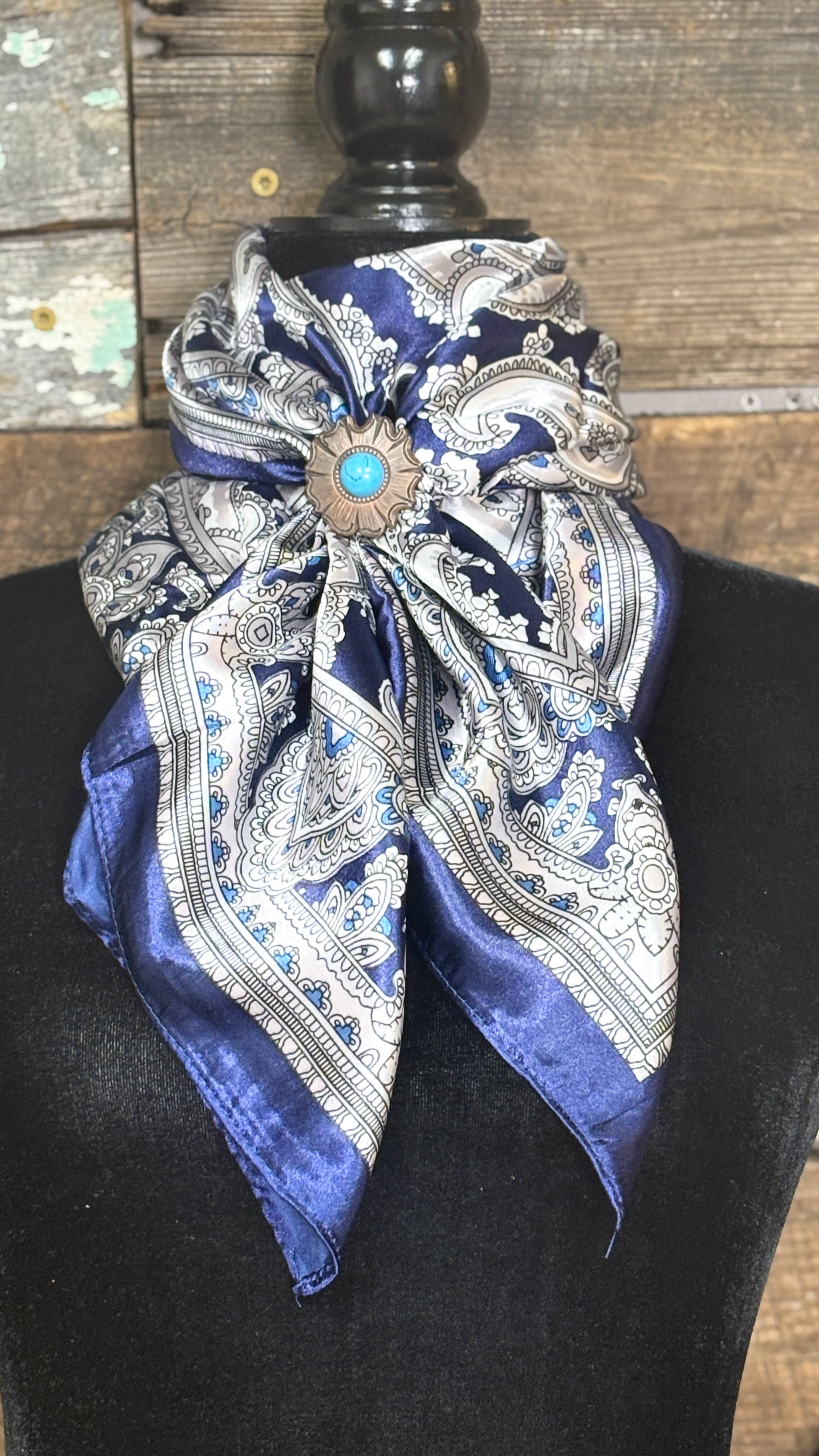 Rodeo Drive Wild Rags/Scarf ~ Blue Paisley - Henderson's Western Store