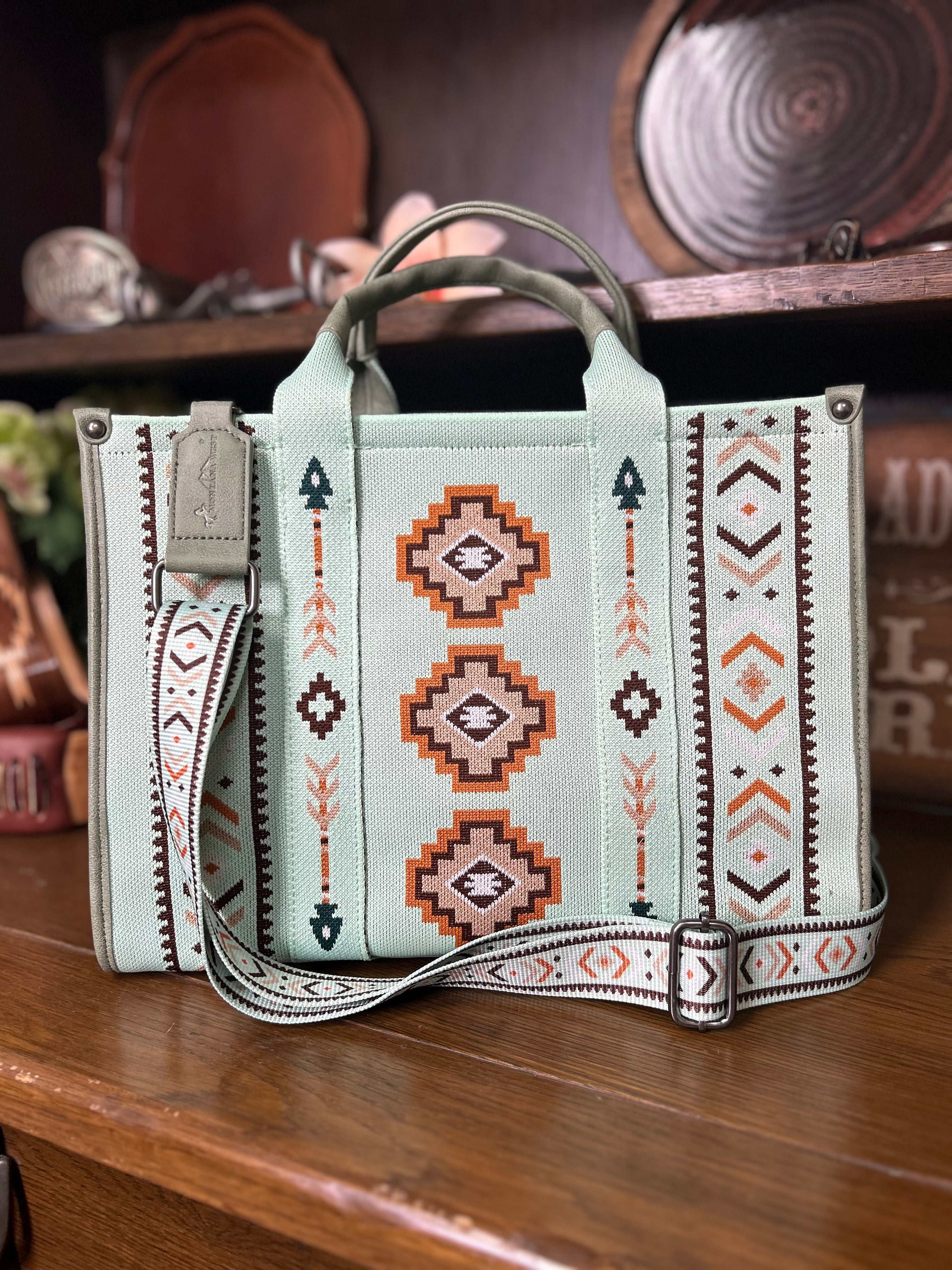 MW Aztec Print Crossbody ~ Green - Henderson's Western Store