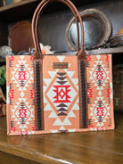 Wrangler Southwest Print Tote ~ Orange - Henderson's Western Store