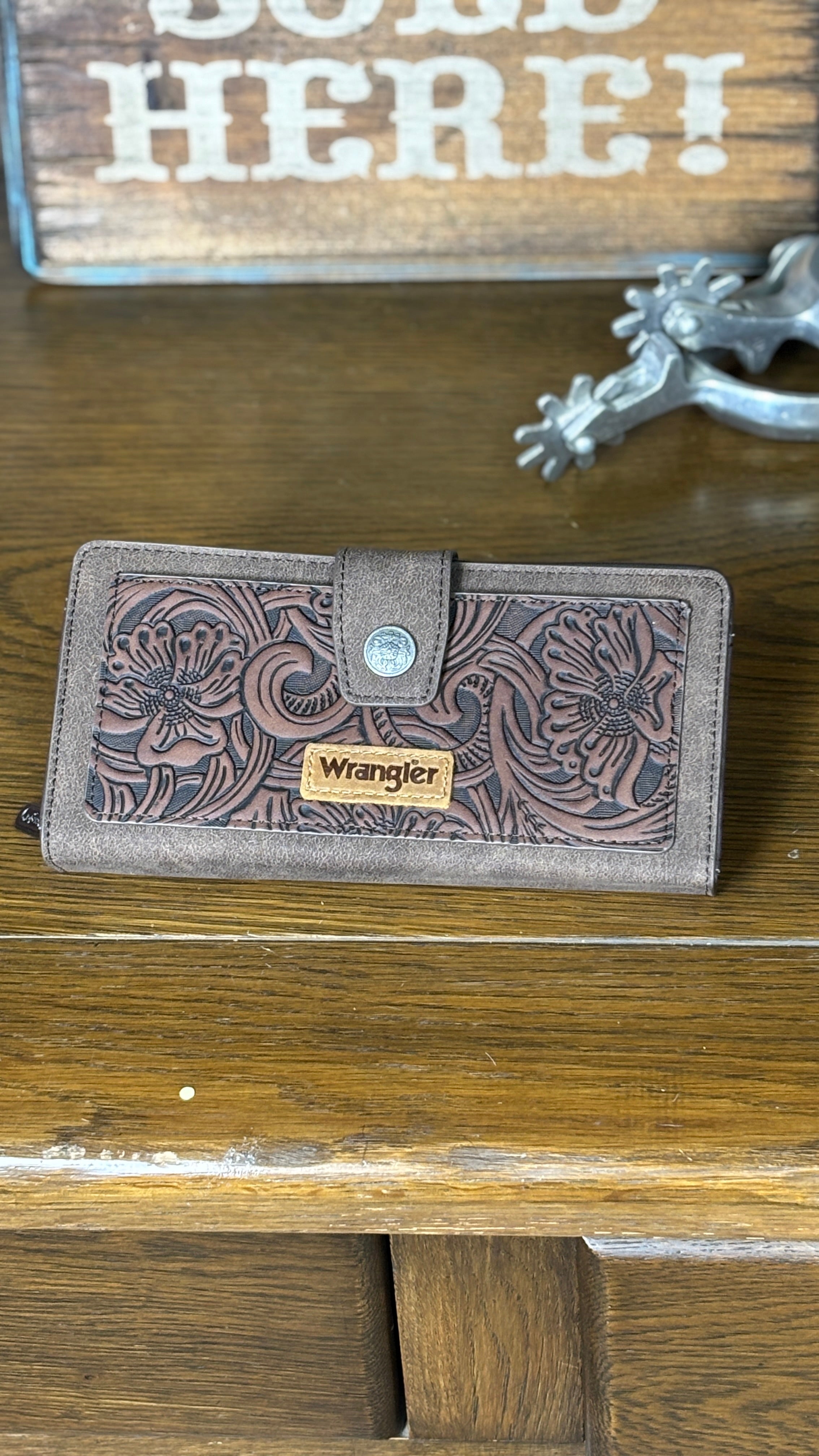 Wrangler Western Floral Tooled Wallet - Henderson's Western Store