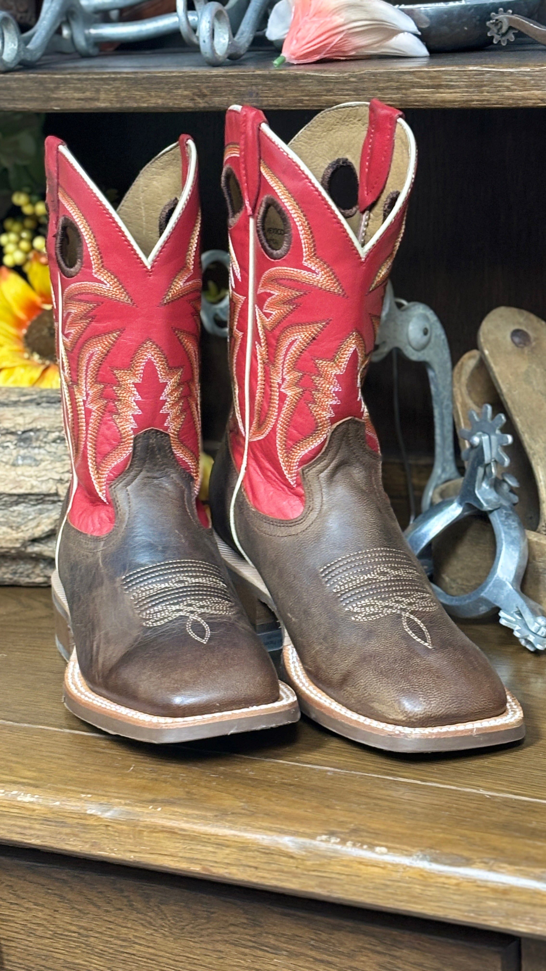 Men’s Goat Wide Square Boots by R. Watson~Red - Henderson's Western Store