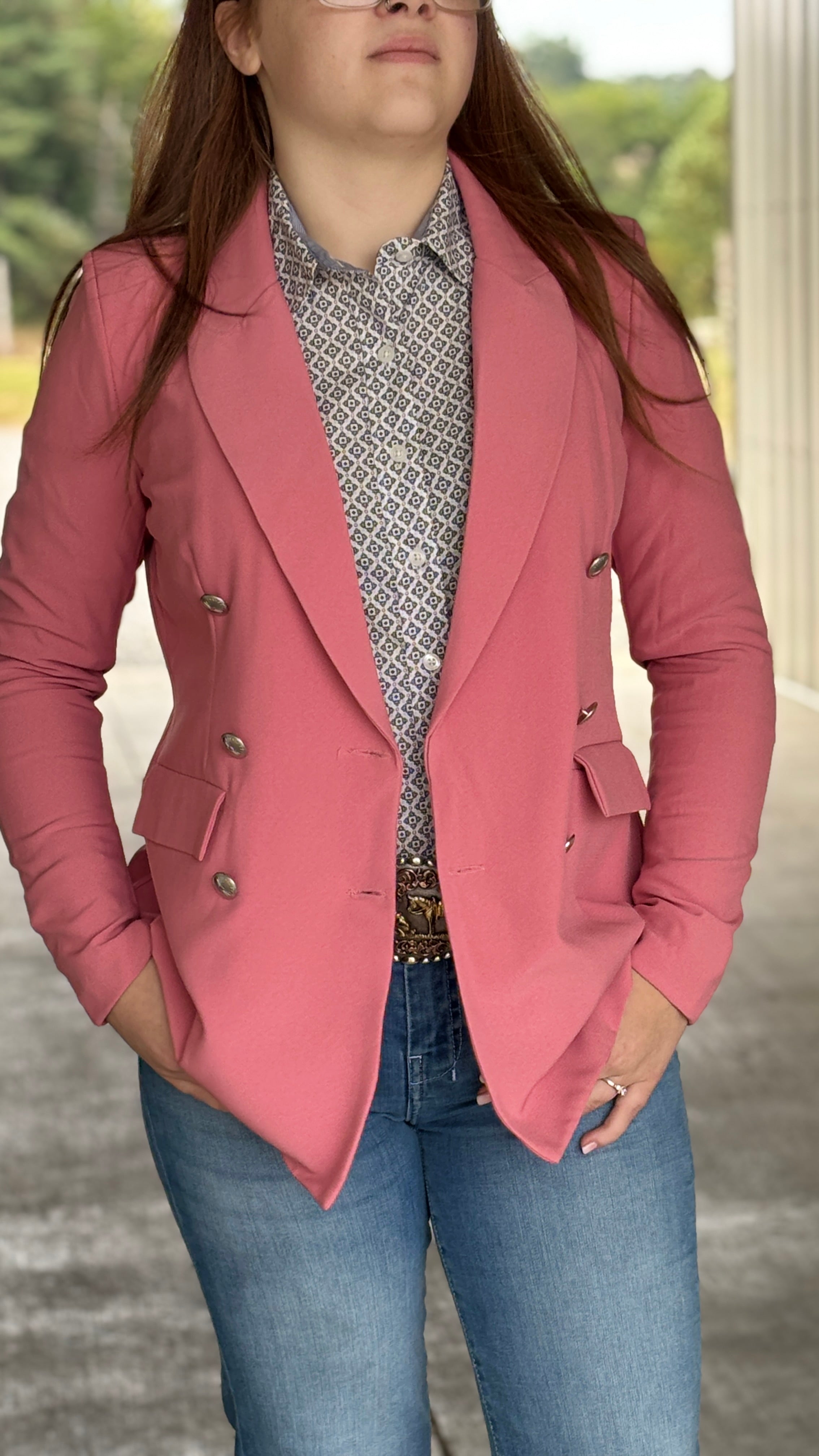 Ladies Solid Blazer by Rock & Roll ~ Rose - Henderson's Western Store