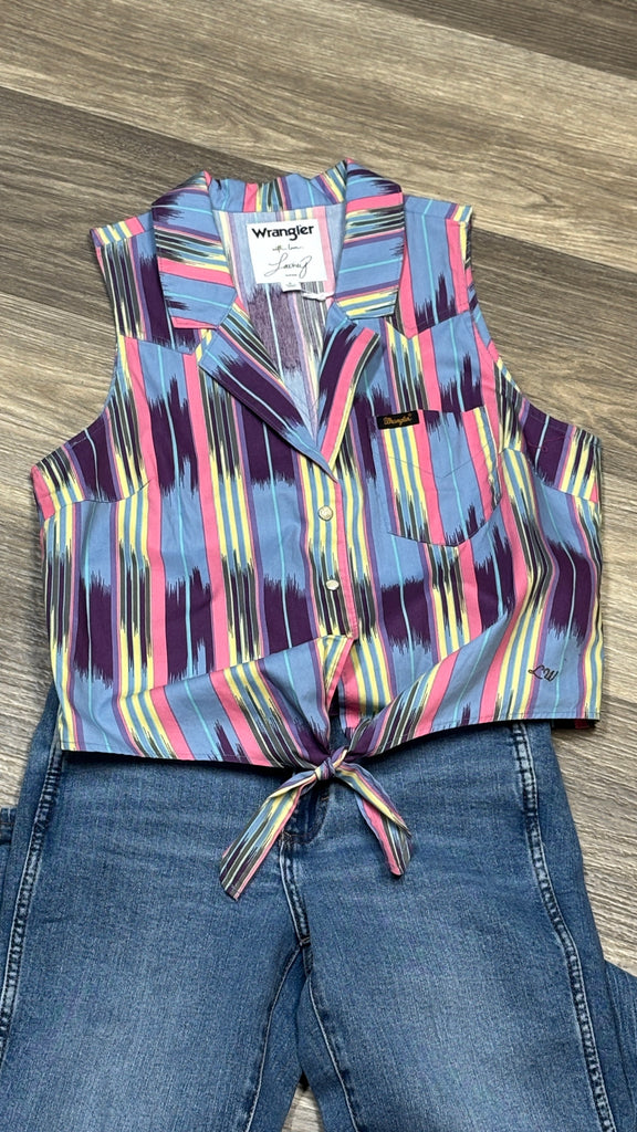 Lainey Wilson Sleeveless Tie Front Checotah by Wrangler