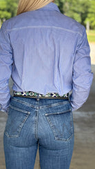Ladies Rough Stock ~ Blue Stripe - Henderson's Western Store