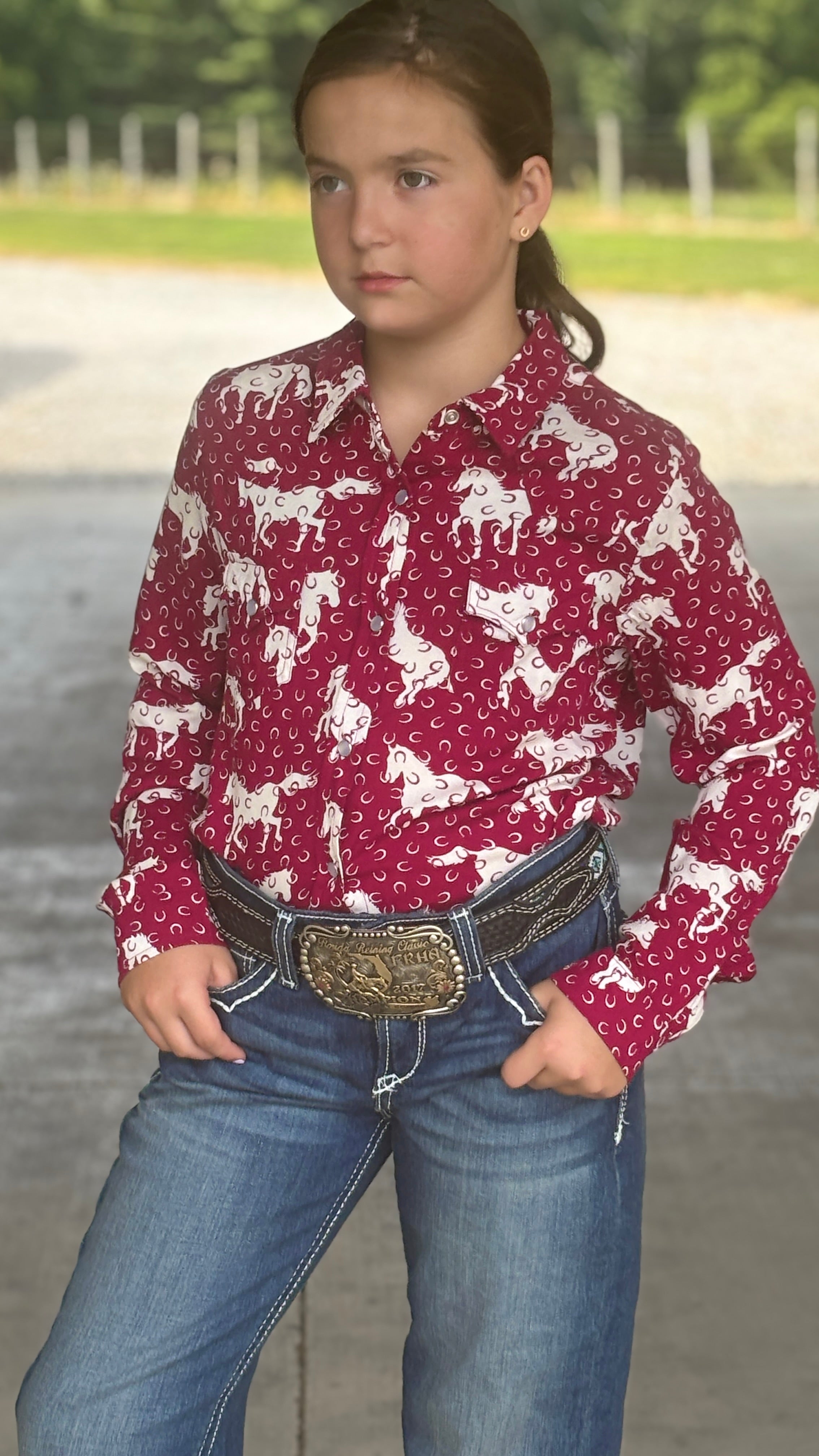 Girl's Retro Rodeo Printed Rayon by Roper - Henderson's Western Store