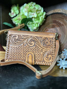Floral Tooled Leather Cross Body - Henderson's Western Store