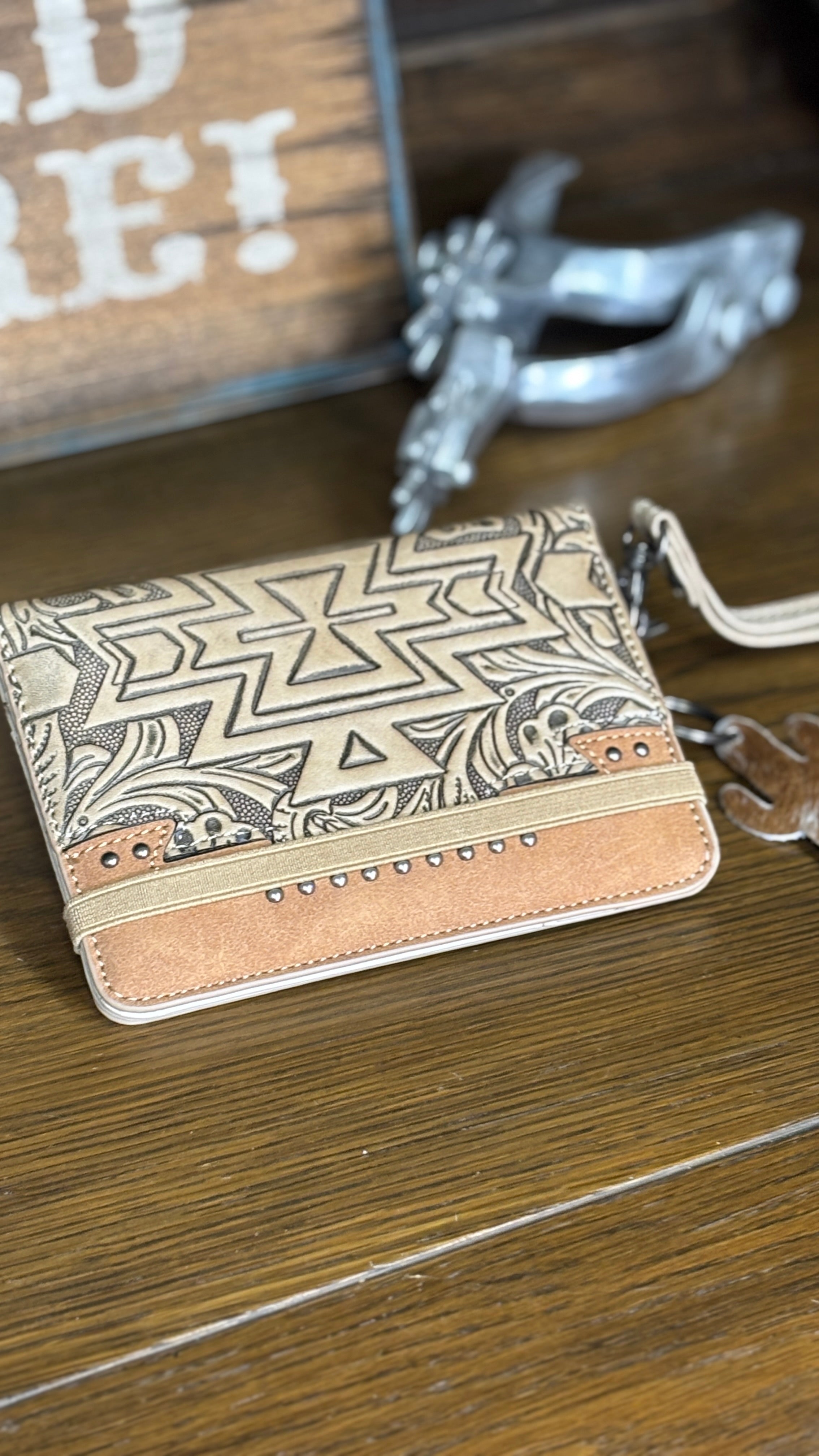 MW Tooled Aztec Collection Wrap Wallet - Henderson's Western Store