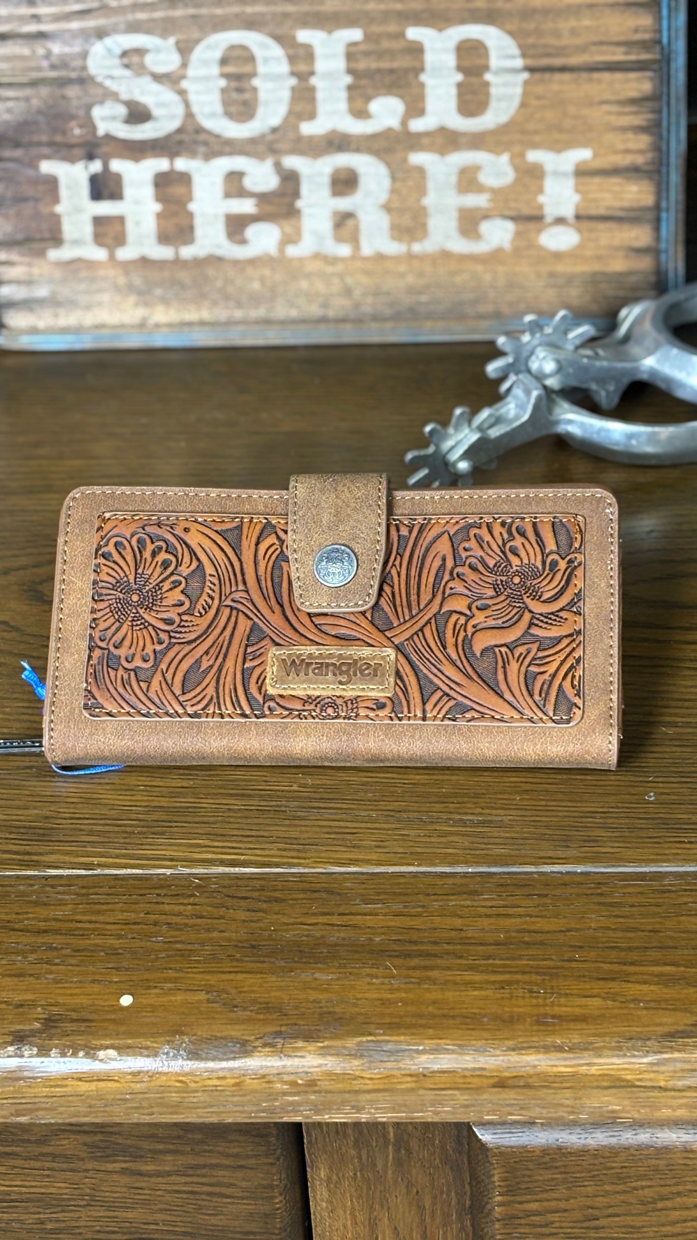 Wrangler Western Floral Tooled Wallet - Henderson's Western Store