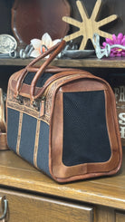 Tooled Leather Pet Carrier ~ Tan - Henderson's Western Store