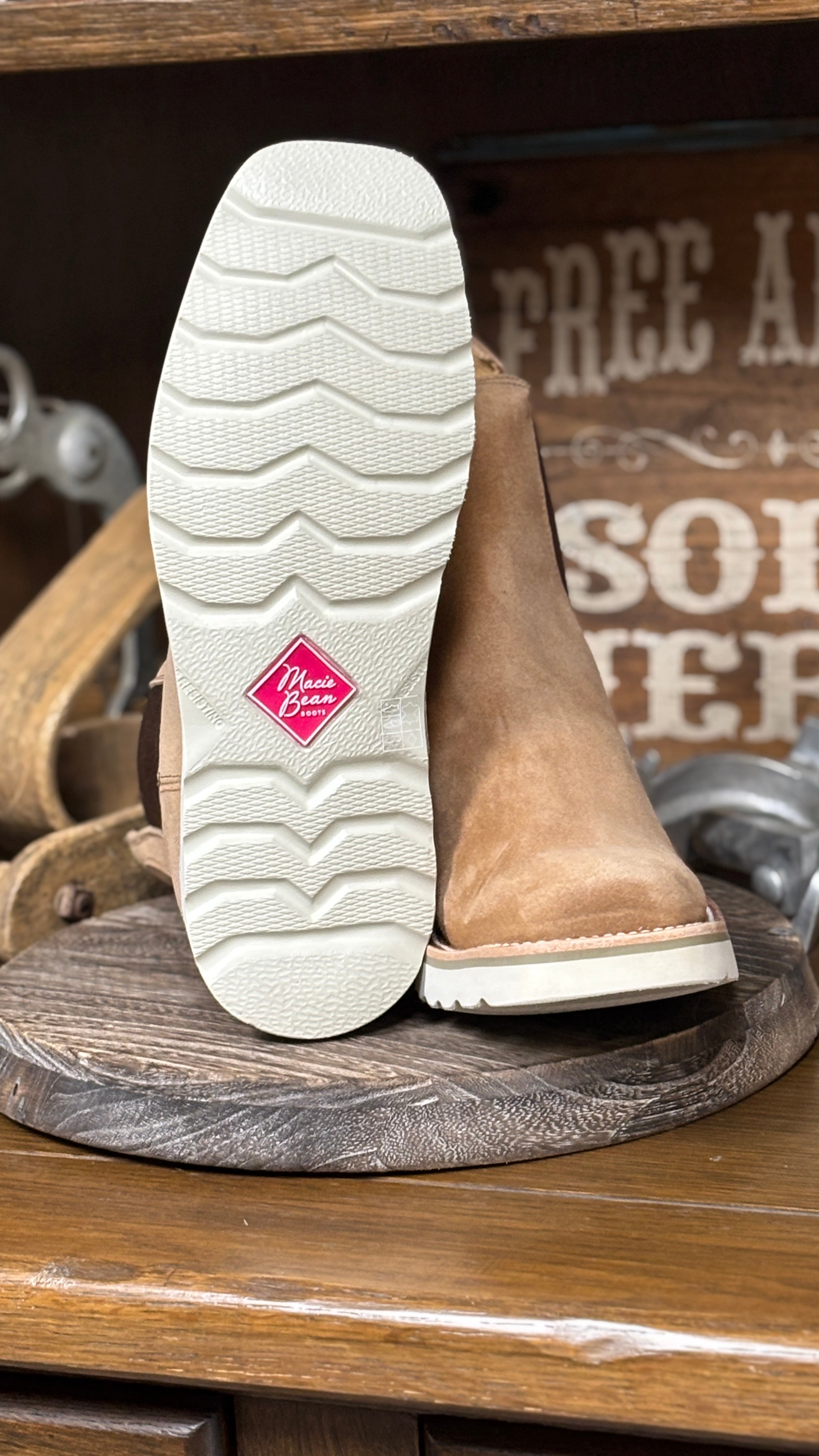 Swedge Tobacco Suede Boots by Macie Bean - Henderson's Western Store