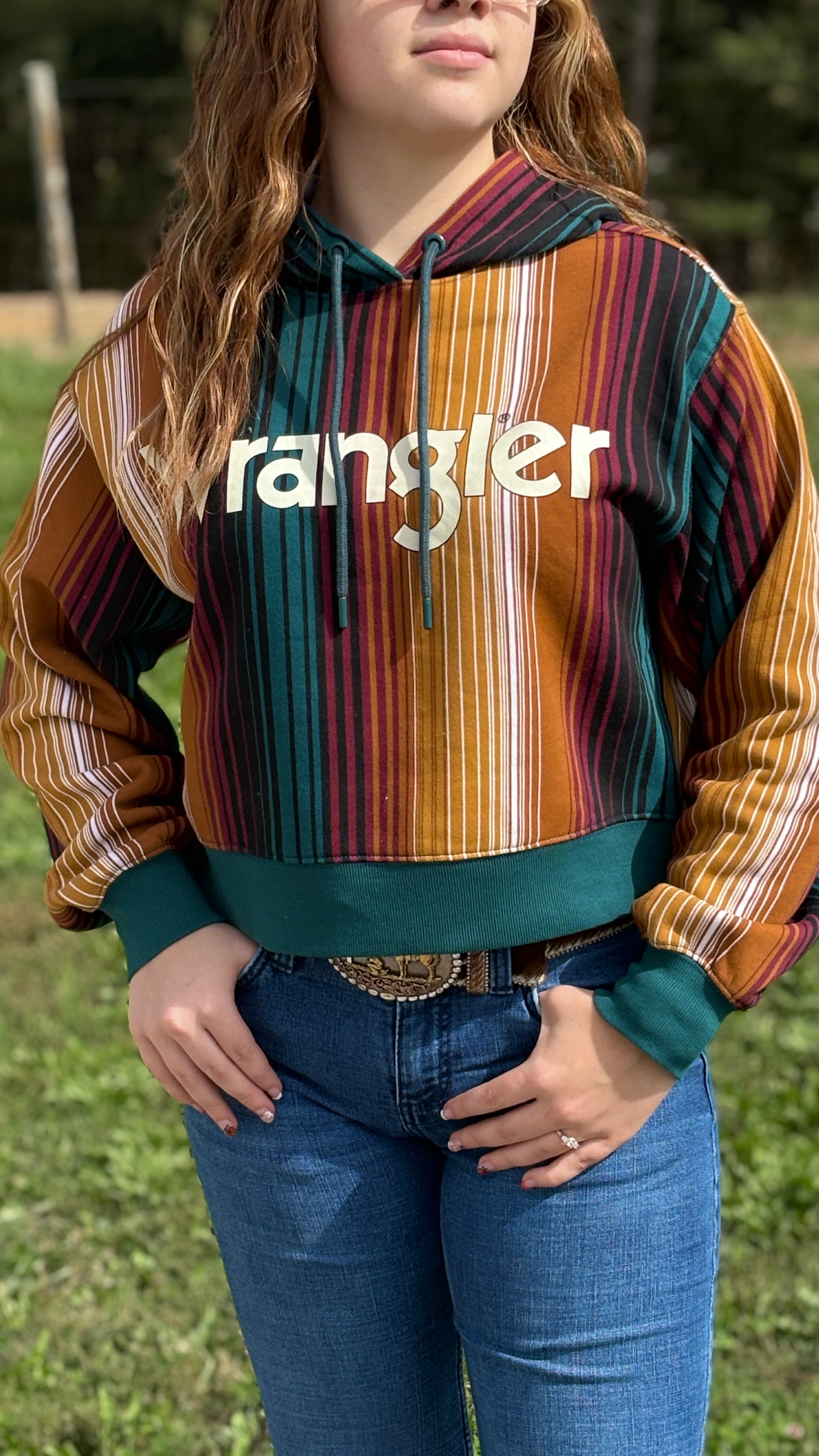 Wrangler Striped Serape Cropped Hoodie - Henderson's Western Store