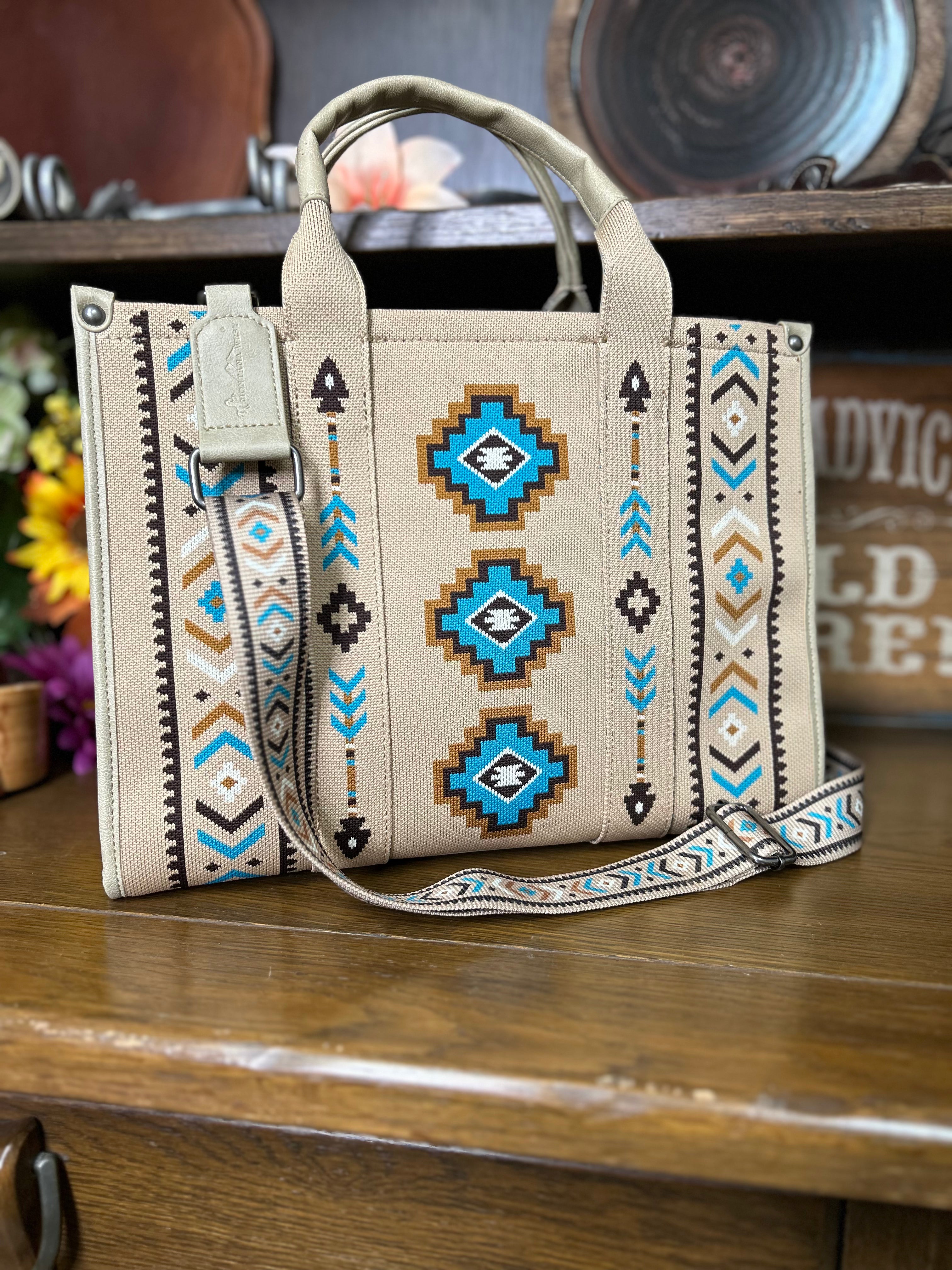 MW Aztec Print Crossbody ~ Tan - Henderson's Western Store