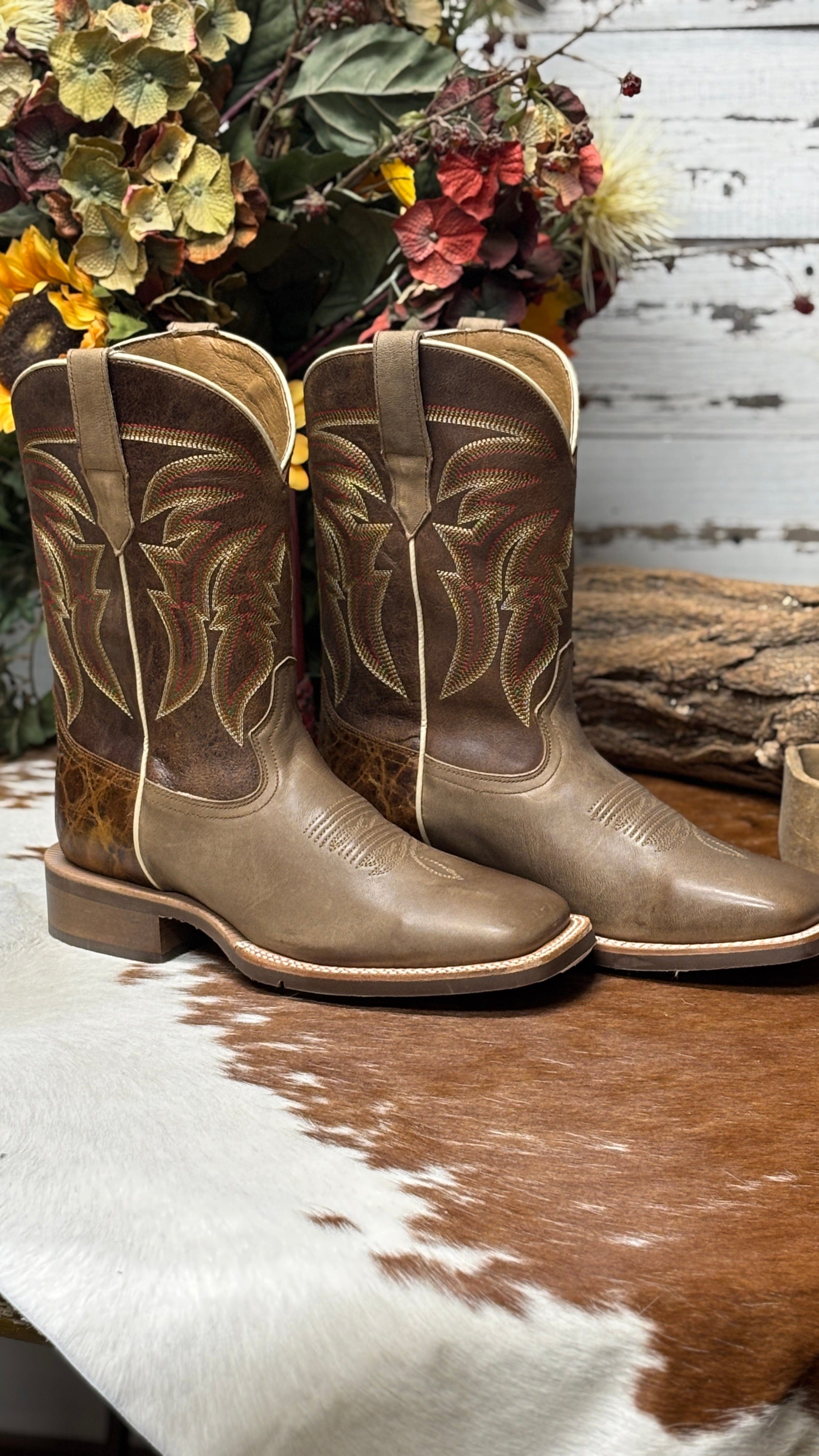 Men’s Cowhide Wide Square Boots - Henderson's Western Store