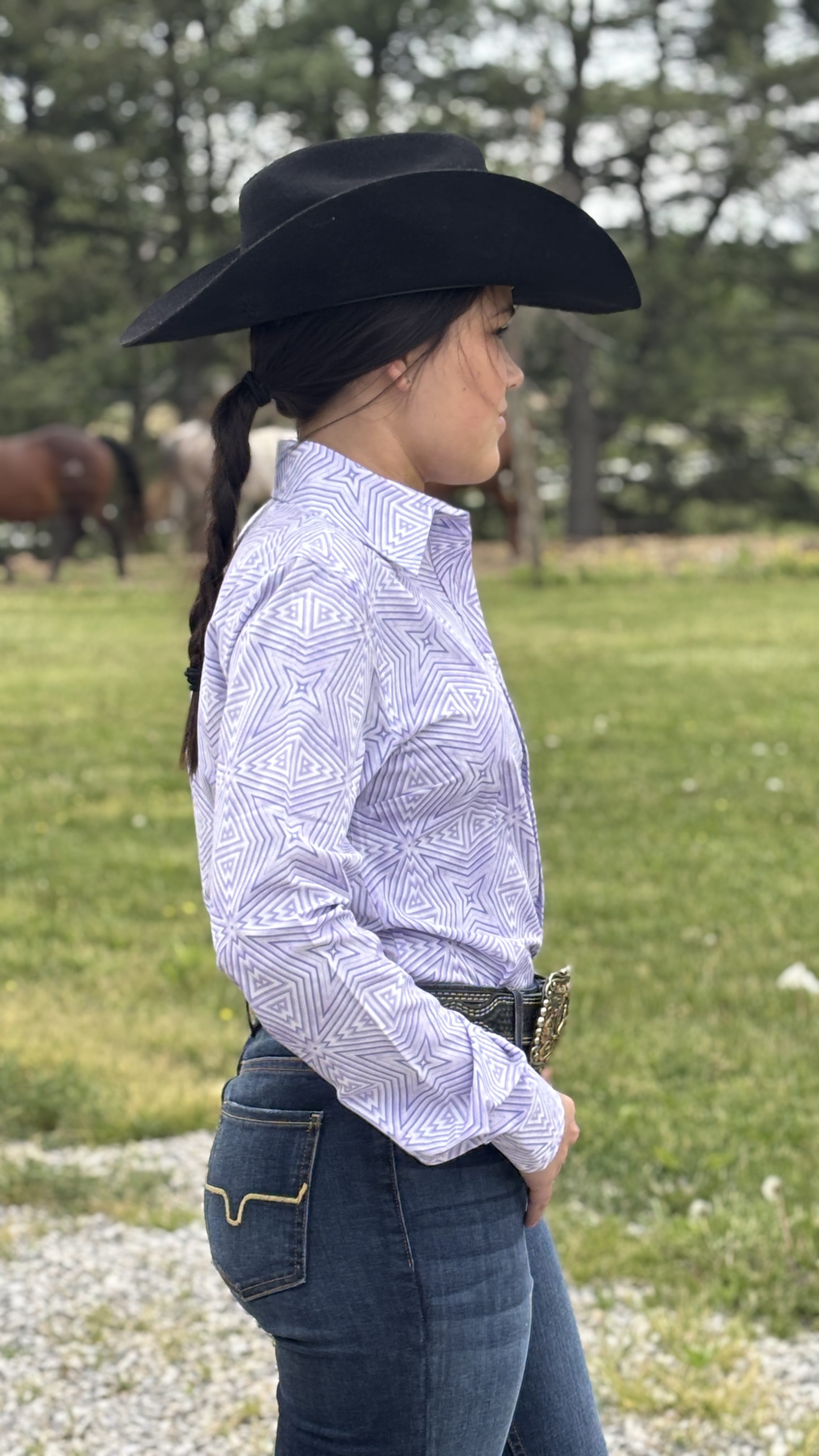 RHC Easy Care Show Shirt ~ Lilac Maze - Henderson's Western Store