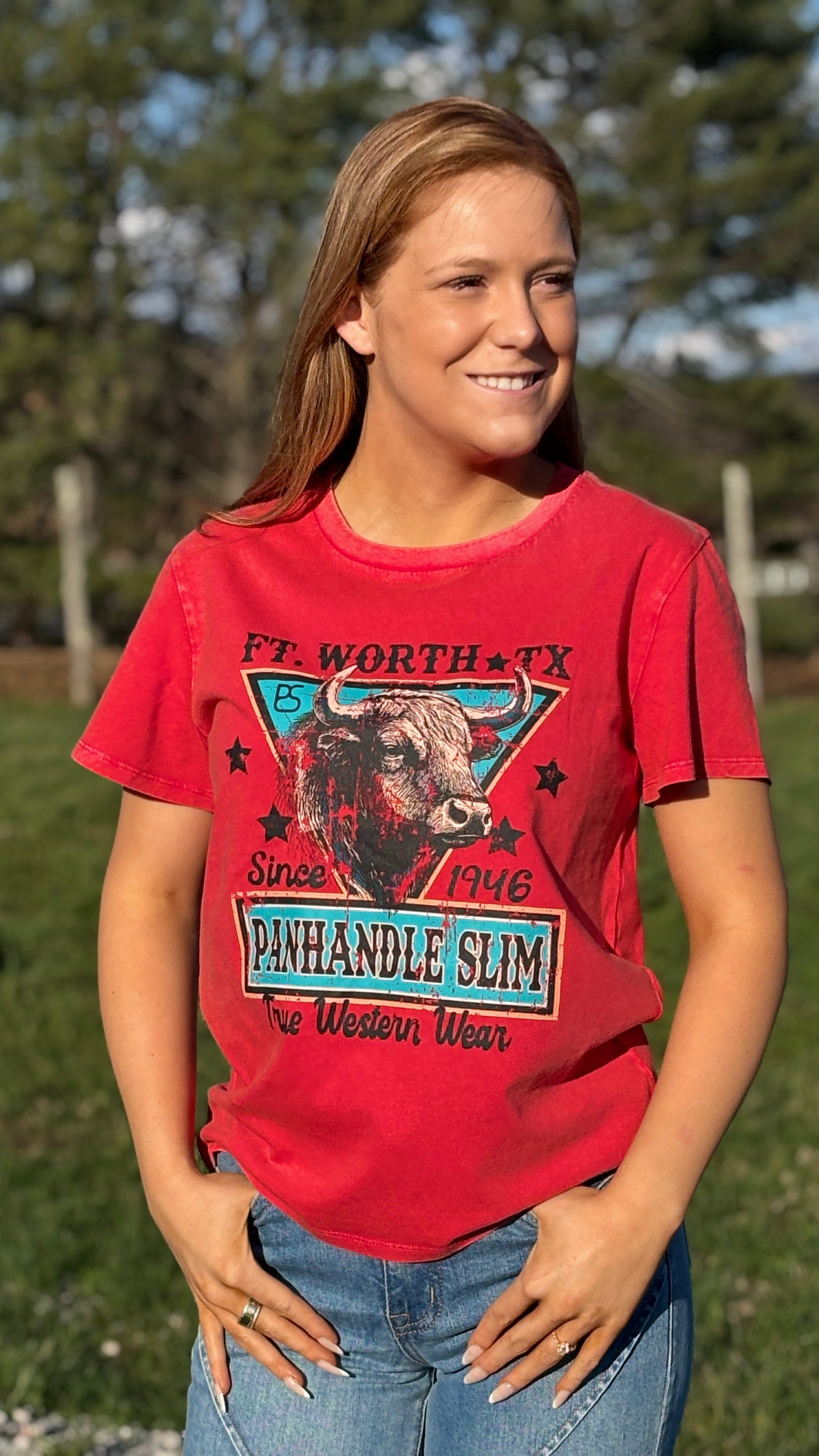 Buffalo Tee by Panhandle ~ Rust - Henderson's Western Store