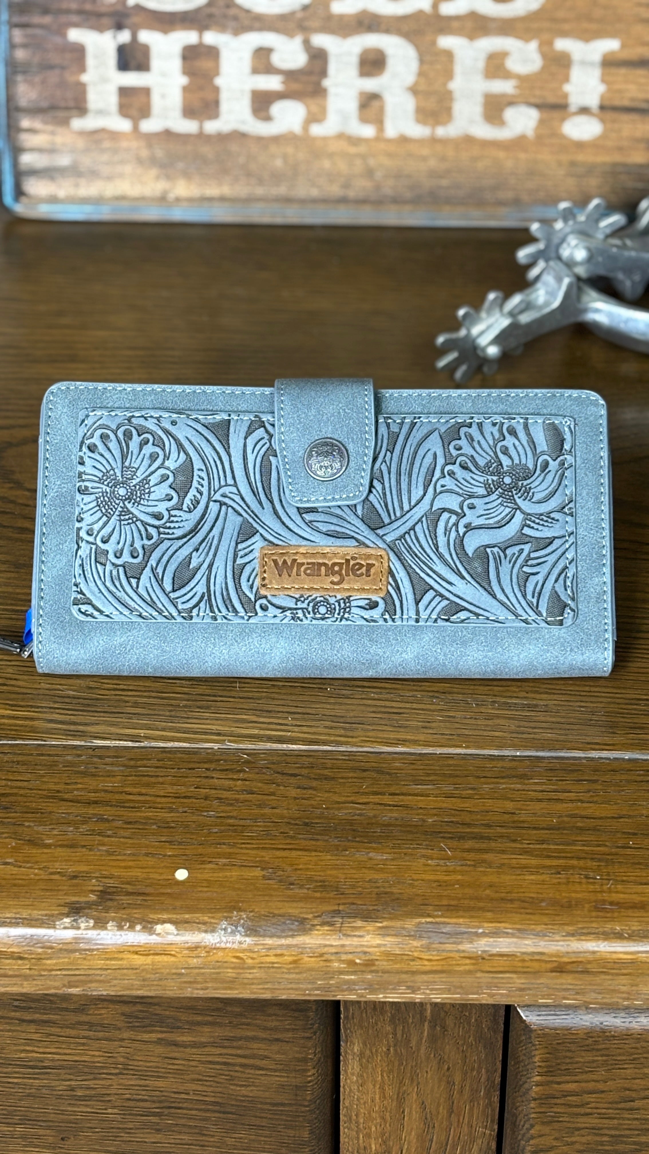 Wrangler Western Floral Tooled Wallet - Henderson's Western Store