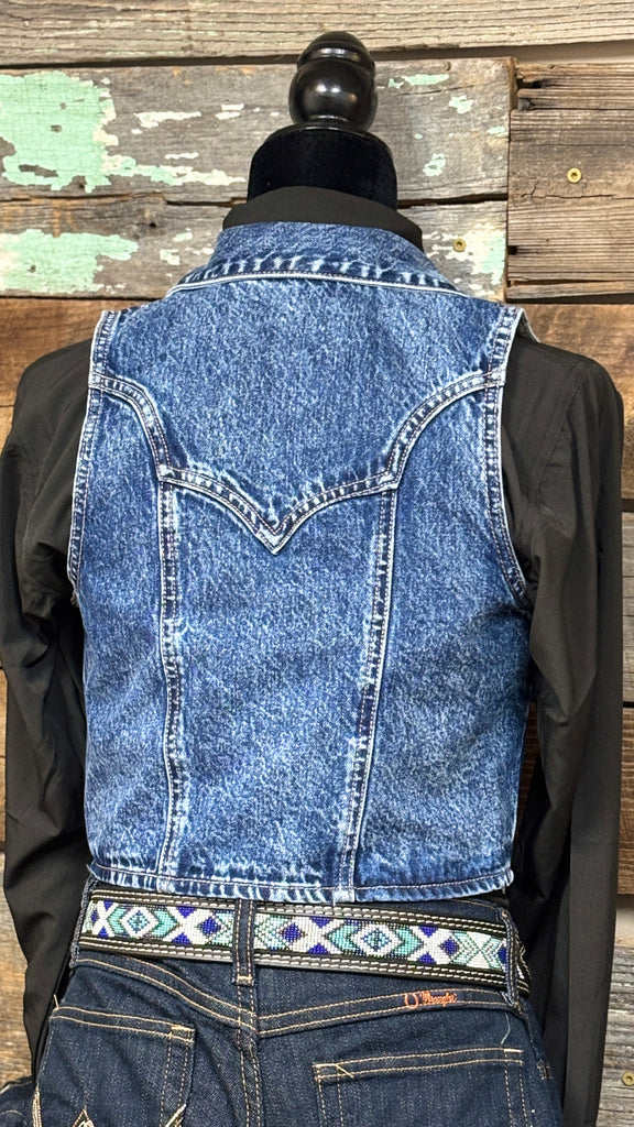 Denim Fringe Concho Vest by Rock & Roll