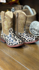 Load image into Gallery viewer, Girl&#39;s Glitter Leopard Boots by Roper