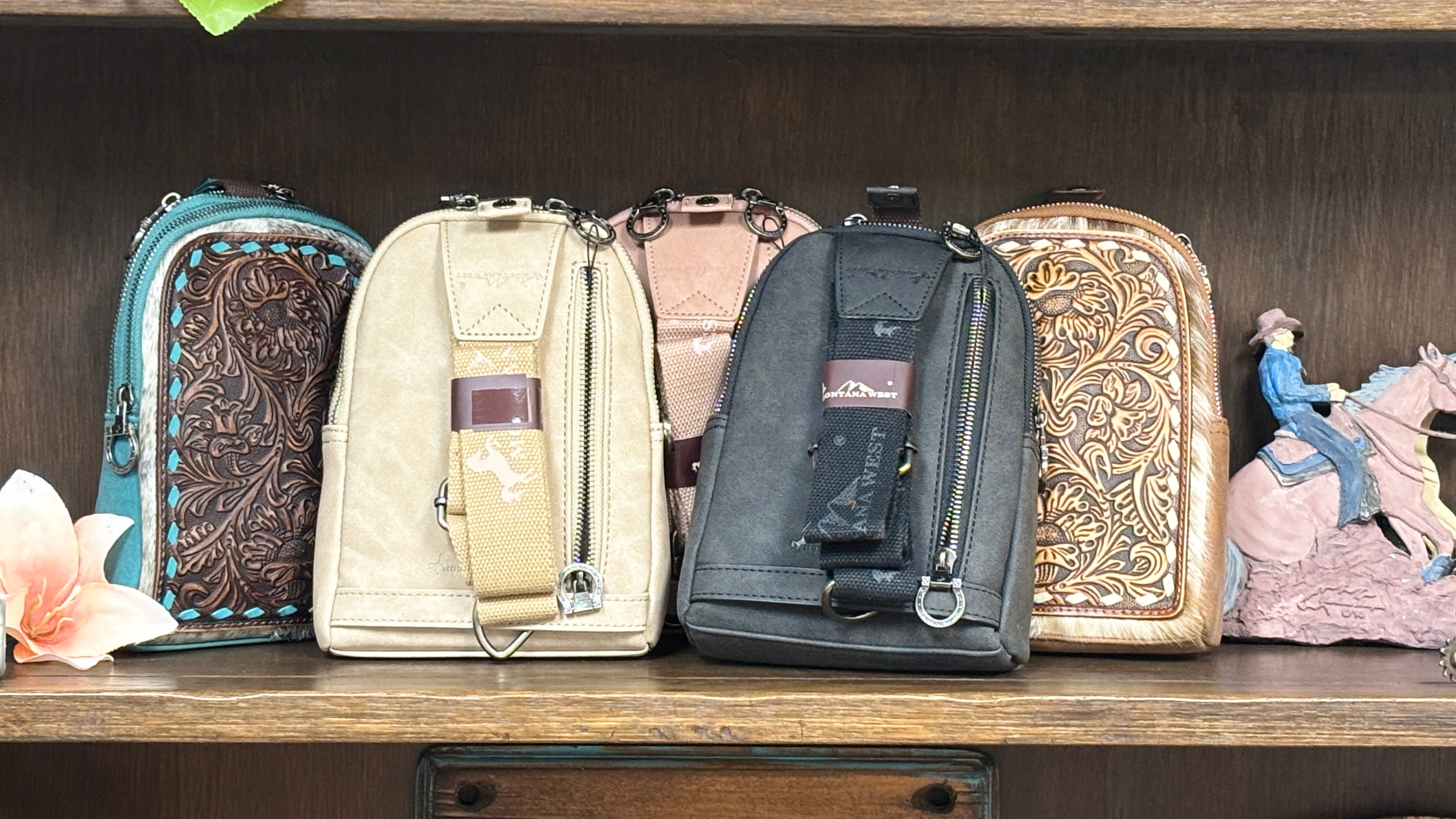 MW Floral Tooled Genuine Cowhide Hair-On Sling - Henderson's Western Store