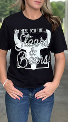 Here For the Steers & Beers Tee - Henderson's Western Store