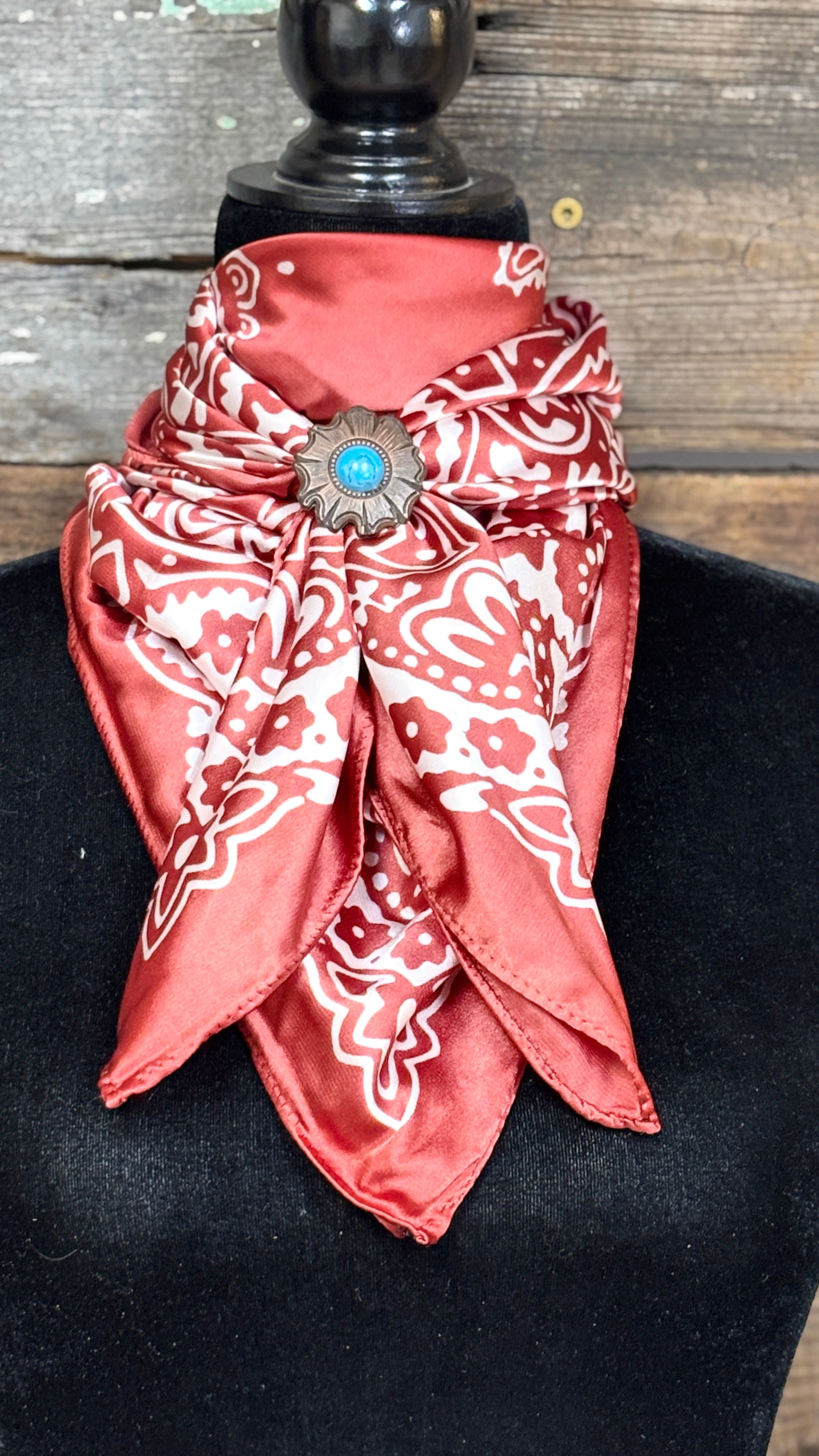 Bandana Print Wild Rag ~ Rust - Henderson's Western Store