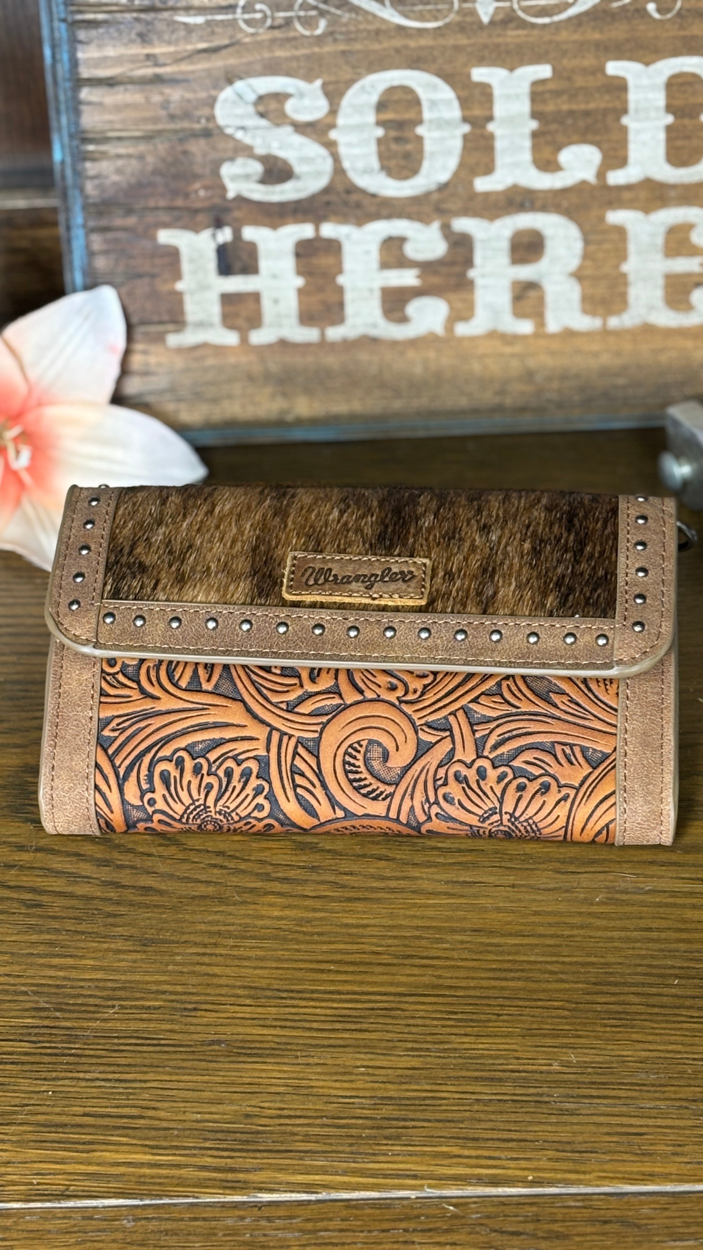 Wrangler Cowhide Wallet/Wristlet/Crossbody Bag - Henderson's Western Store