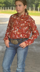 Girls Wrangler Horse Print Shirt - Henderson's Western Store