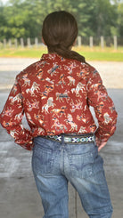 Girls Wrangler Horse Print Shirt - Henderson's Western Store