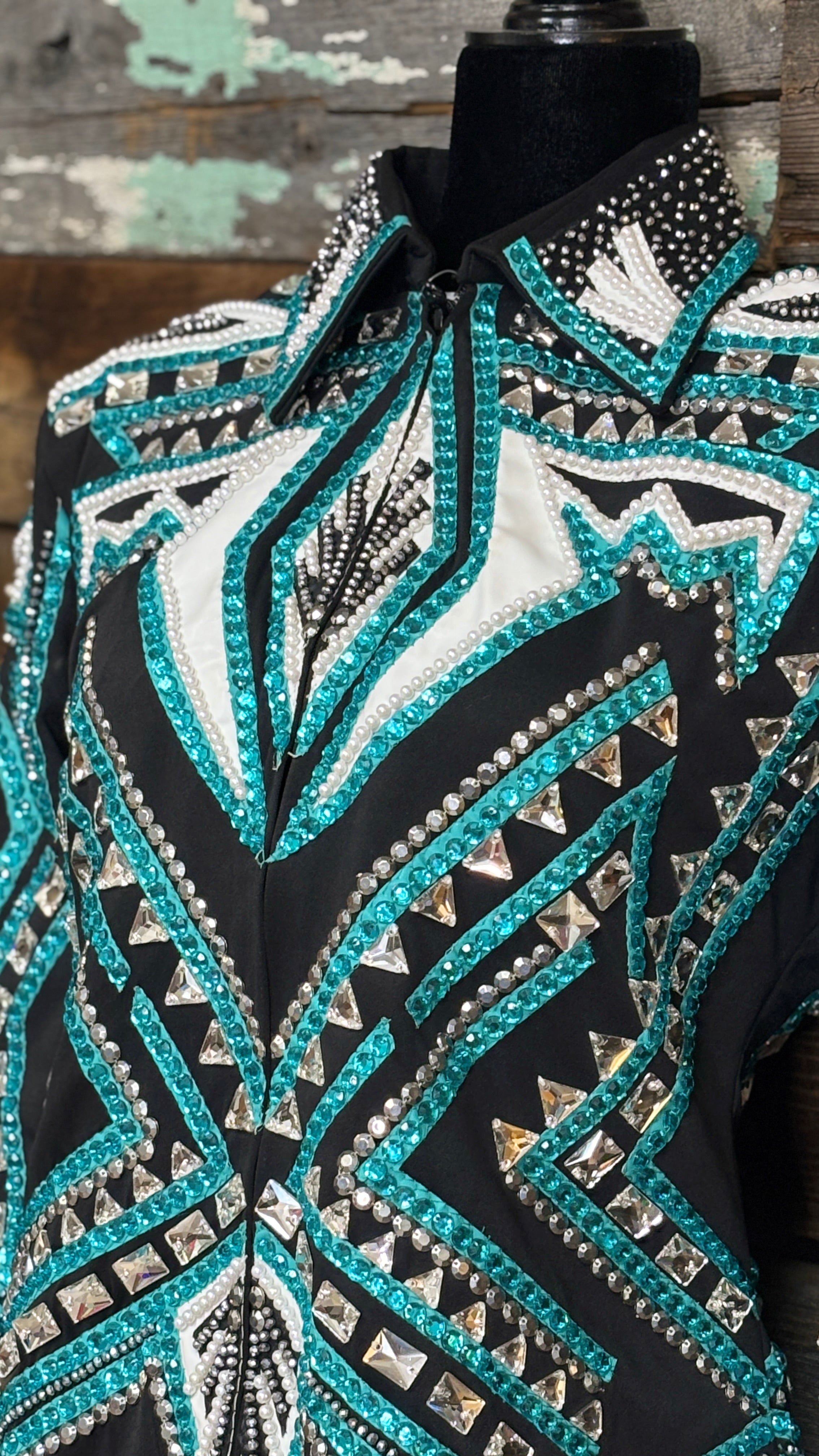 All Day  Show Jacket ~ Teal & White - Henderson's Western Store
