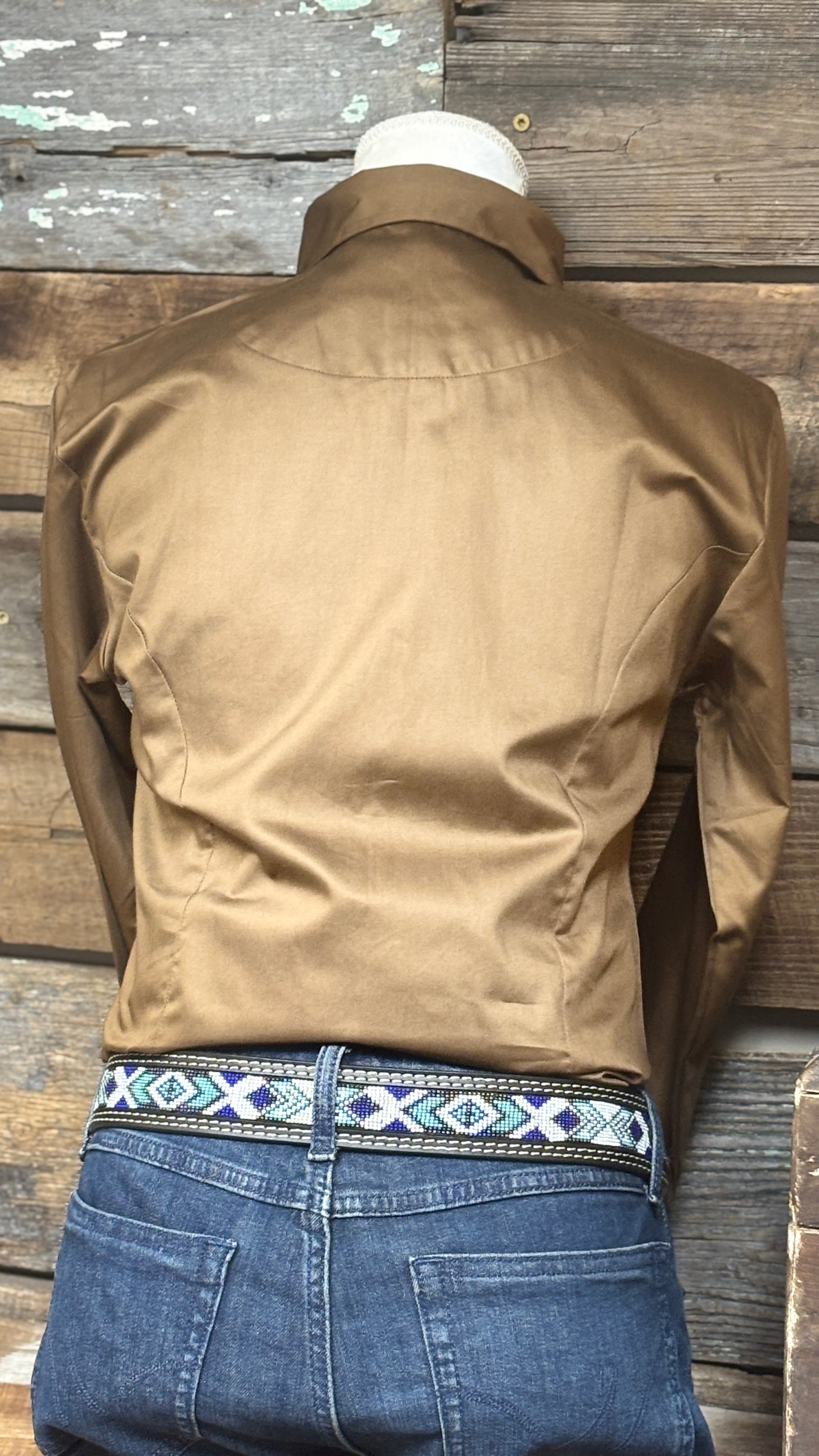 RHC Sateen Concealed Zipper Show Shirt - Brown - Henderson's Western Store