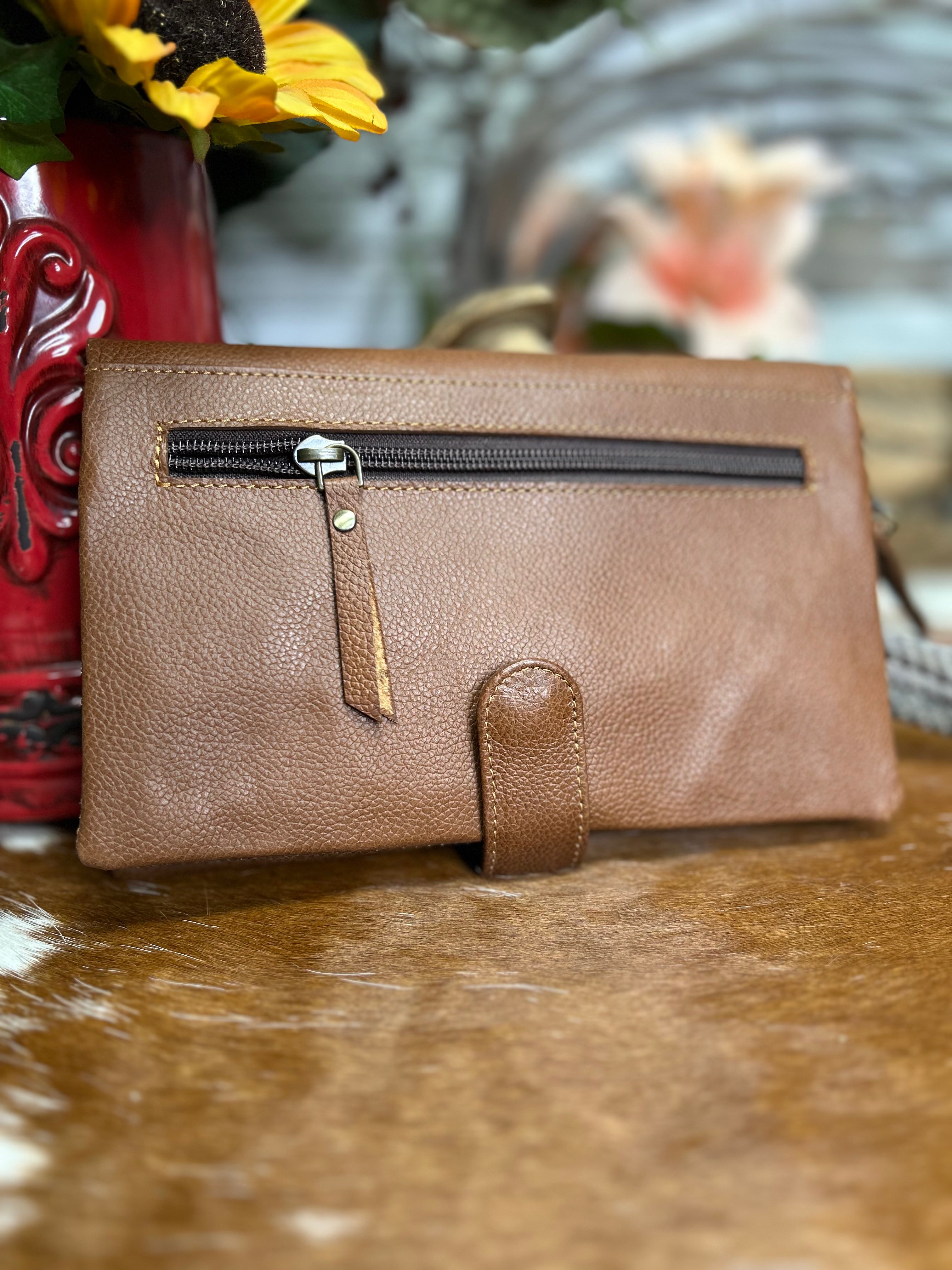 Floral Tooled Leather Cross Body - Henderson's Western Store