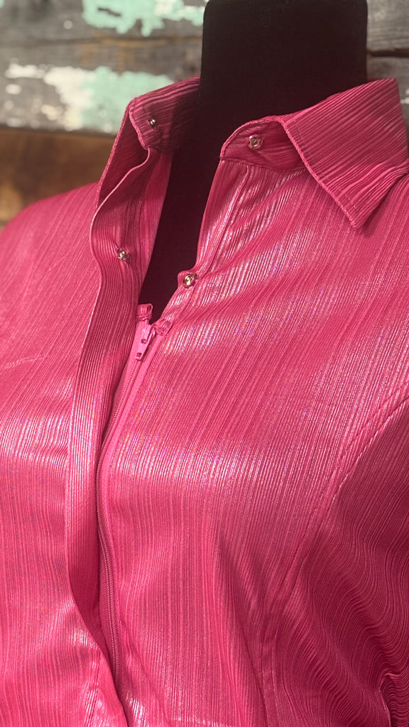 RHC Pink Concealed Zipper Show Shirt