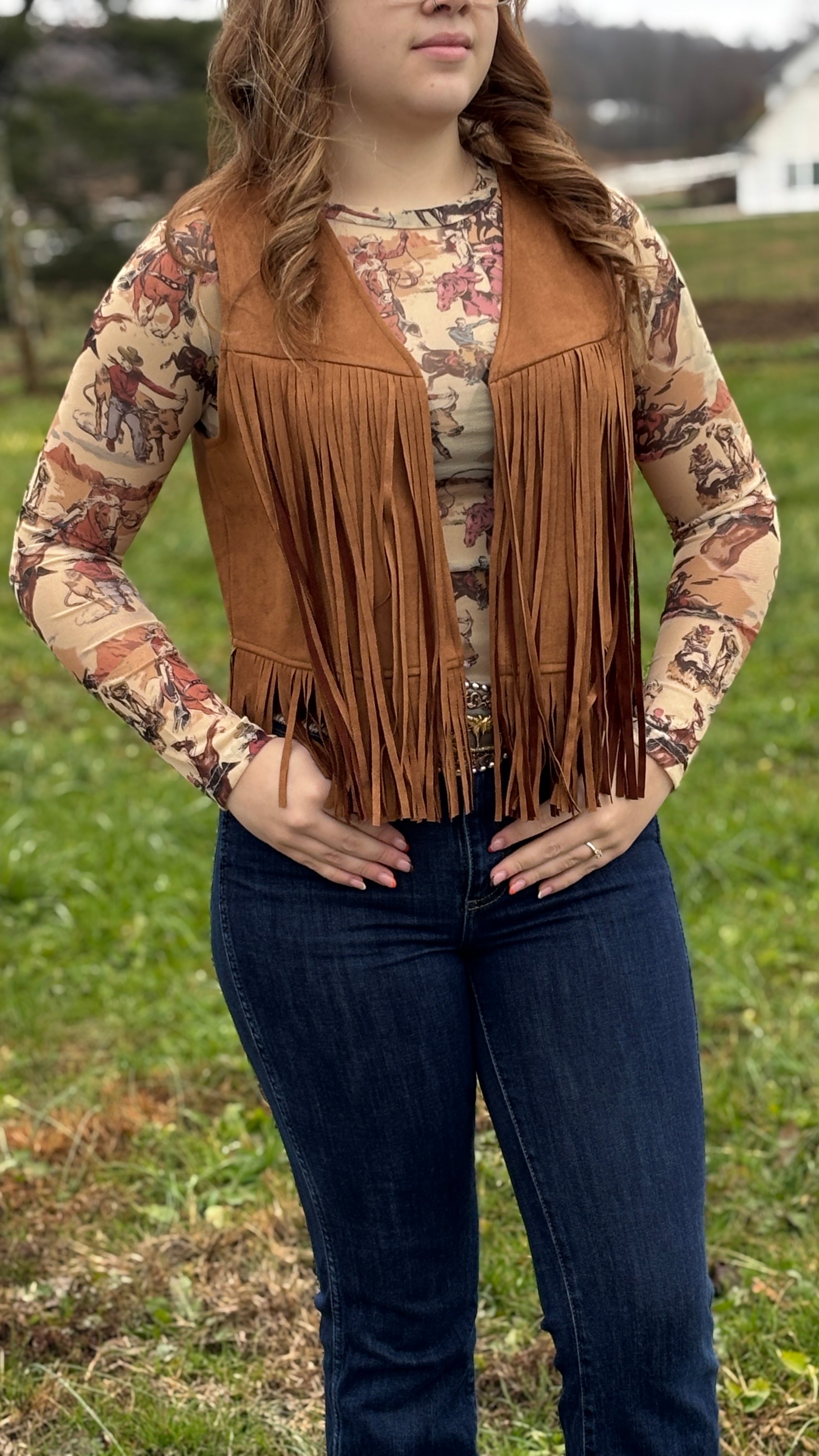 Rustic Western Fringe Vest - Henderson's Western Store