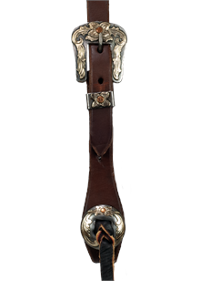 Oiled One Ear Headstall ~ Floral Buckle