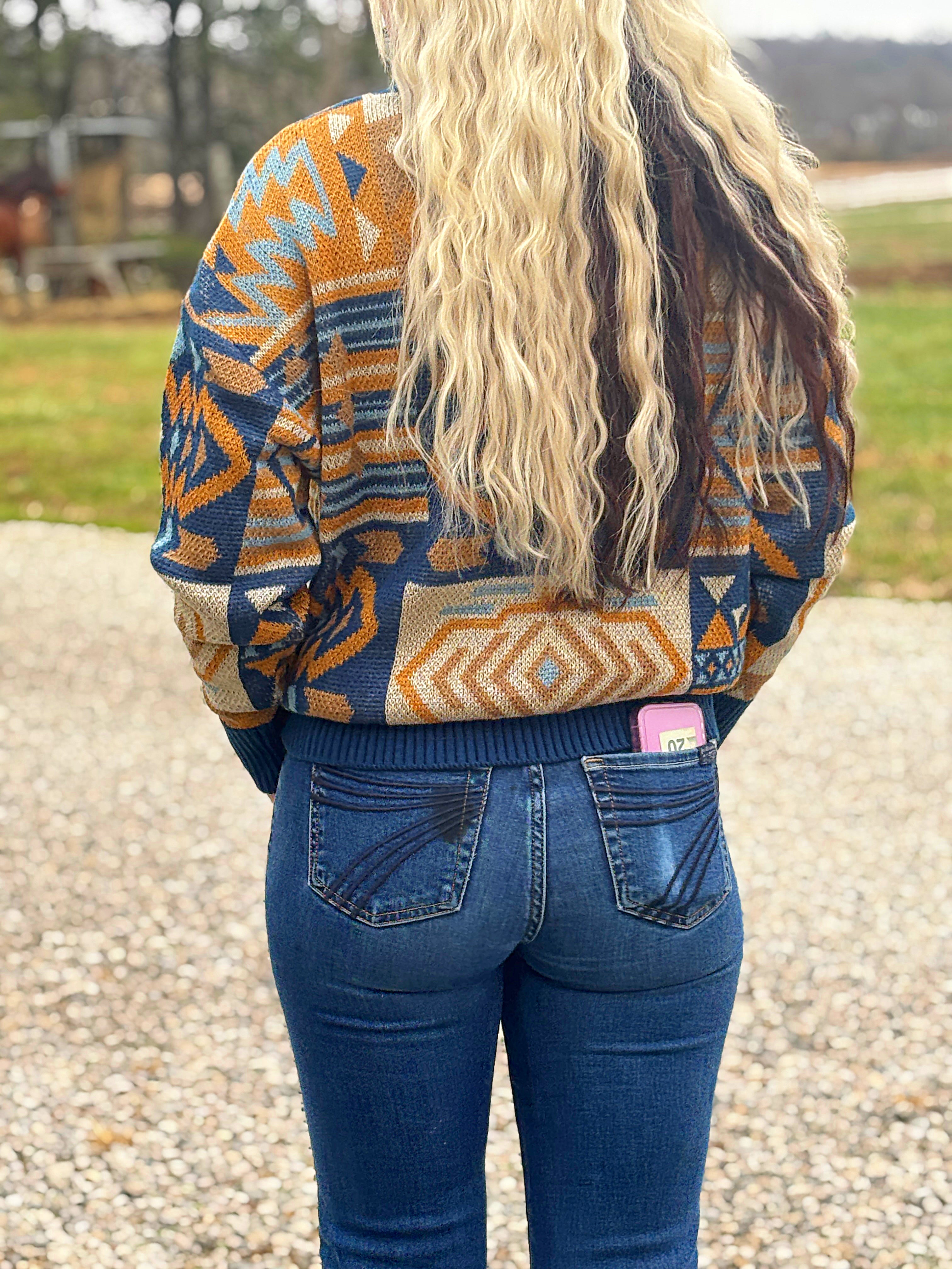 Aztec Patchwork Sweater by Panhandle - Henderson's Western Store
