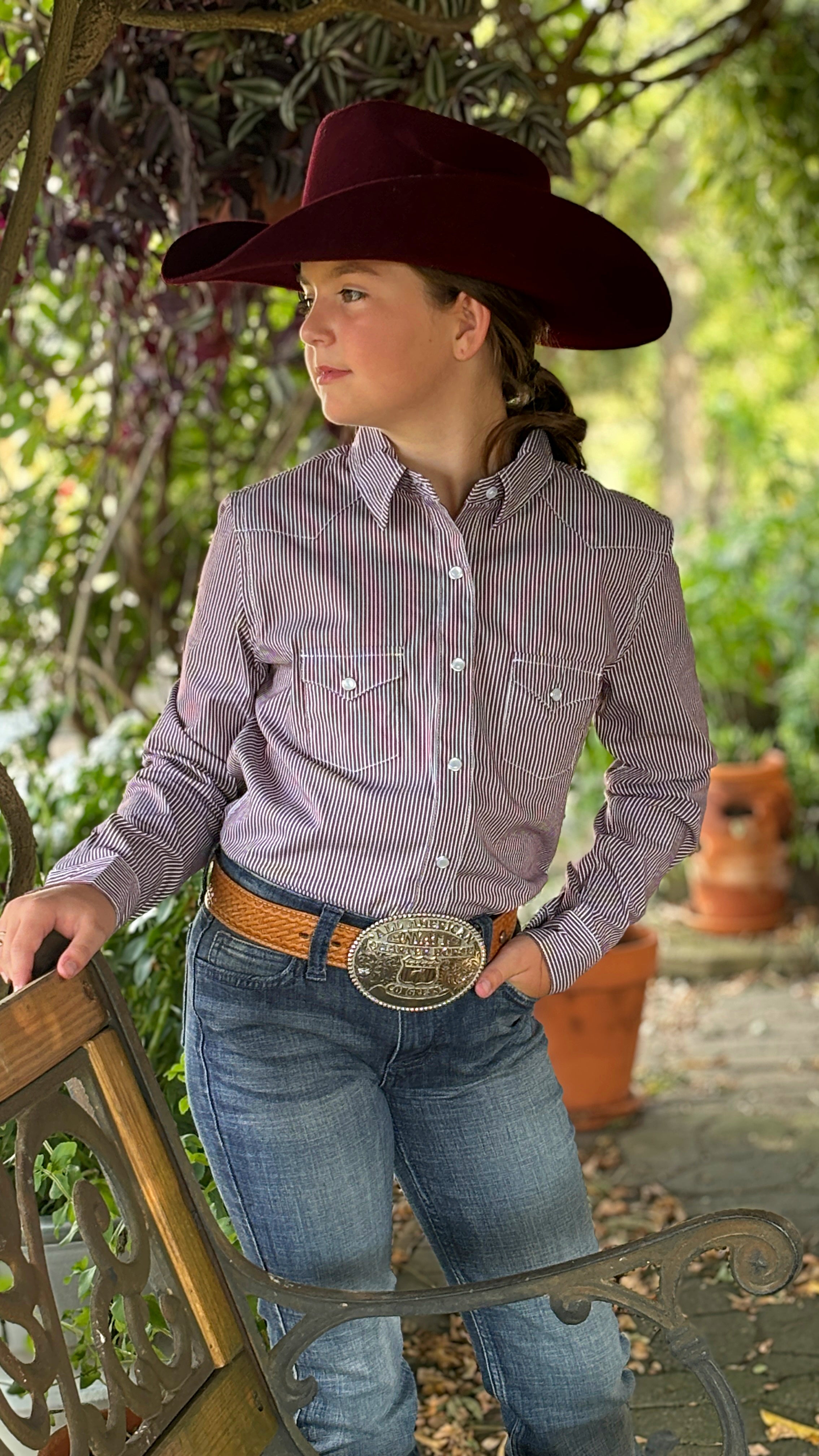 Girls Striped Shirt by Panhandle - Henderson's Western Store