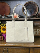 Wrangler Tooled Aztec Large Tote ~ Beige - Henderson's Western Store
