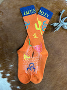 Lucky Chuck Socks ~ Cactus Alley- Cactus Alley-Moo Cactus - Henderson's Western Store