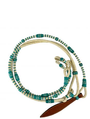 Rawhide Romal Reins ~ Teal Accent