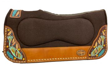 Klassy Cowgirl Brown Felt Pad ~ Feathers - Henderson's Western Store
