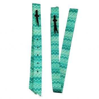 Nylon Tie Strap & Billet Set ~ Teal Chevron - Henderson's Western Store