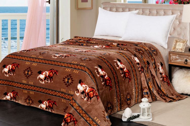 Running Horse Print Blanket - Henderson's Western Store