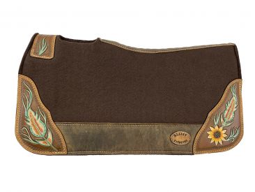 Klassy Cowgirl Brown Felt Pad ~ Antiqued Feather - Henderson's Western Store