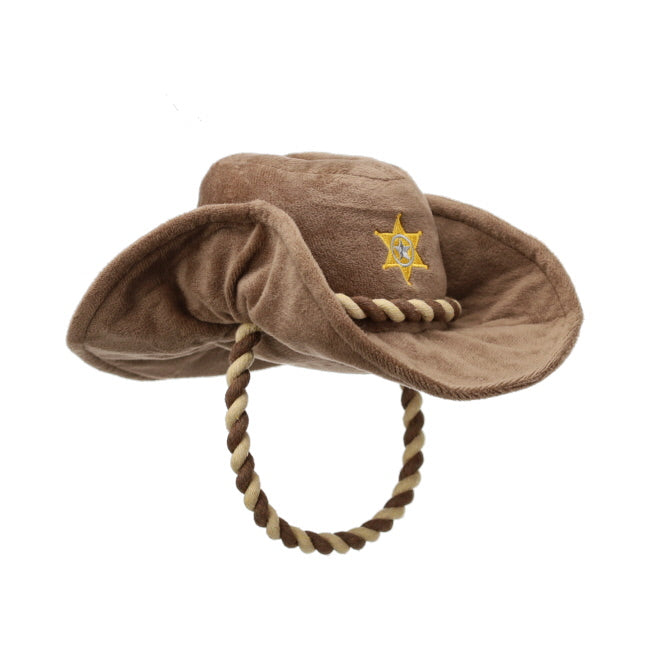 Western Plush Dog Toy ~ Sheriff Hat