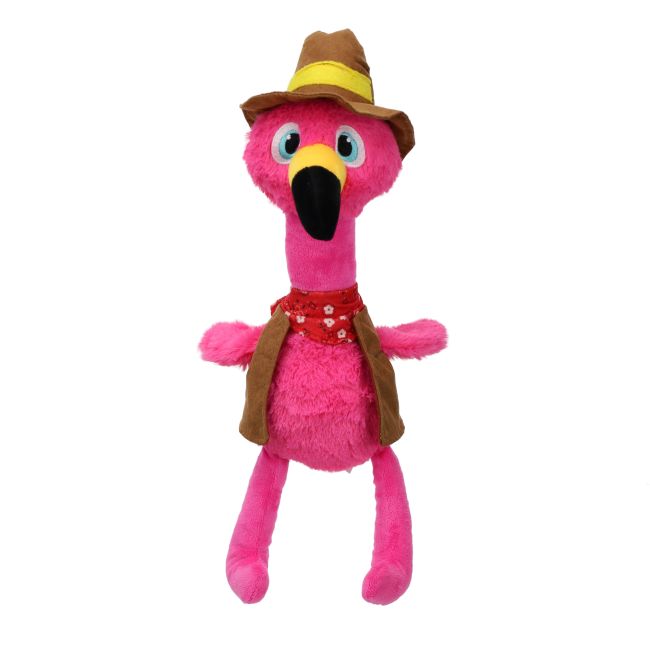Rodeo Flamingo Plush Squeaky Dog Toy - Henderson's Western Store