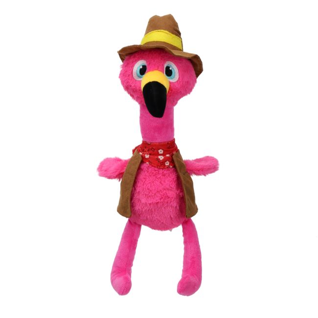 Western Plush Dog Toy ~ Flamingo