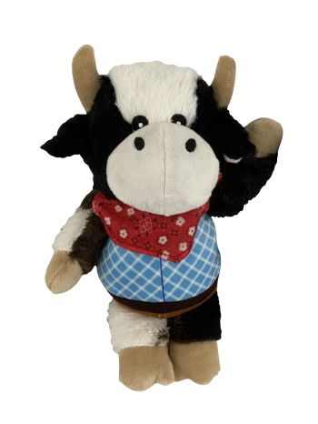 Western Plush Squeaky Dog Toy ~ Cow