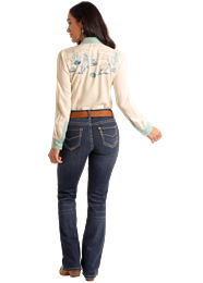 Load image into Gallery viewer, Cowgirl Retro Embroidered Shirt by Panhandle