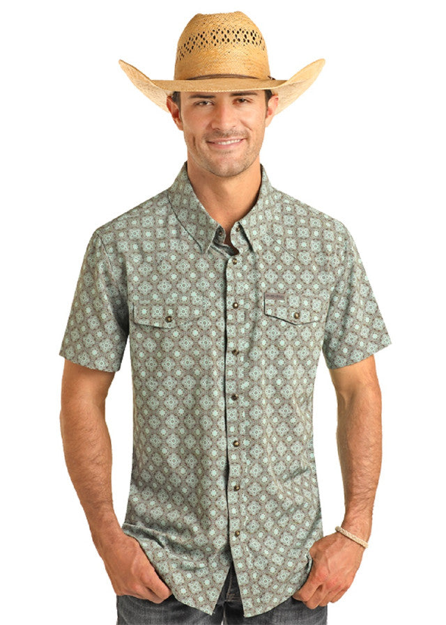 Men's Medallion Print by Panhandle Slim ~ Turquoise - Henderson's Western Store